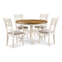 New Classic D1719-50S-BSQ New Classic D1719-50S-BSQ Cori - 5 Piece Dining Set - Bisque / Brown