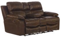 Jackson Furniture Industries 64999-1268/09-3068/09 Jackson Furniture Industries 64999-1268/09-3068/09 Positano - Top Grain Italian Leather Power Reclining Console Loveseat - Cocoa
