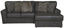 Jackson 4378/46/76-28 Jackson 4378/46/76-28 Denali - 2 Piece Italian Leather Match Sofa Chaise With Right Side Facing Chaise - Steel
