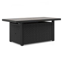 Signature Design by Ashley® P792-773 Beachcroft - Black / Light Gray - Rectangular Fire Pit Table