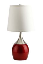 ACME 40029 Willow - Table Lamp (Set of 4) - Brushed Silver, Red
