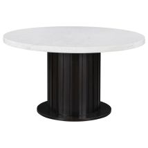 CoasterEssence 115490 Sherry - Round Marble Top Dining Table - Rustic Espresso
