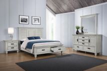 CoasterEssence 205330KE-S4 Franco - 4 Piece King Bedroom Set - Distressed White