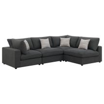 CoasterEssence 551324-SETA Serene - Upholstered 4 Piece Modular Sectional Sofa - Charcoal
