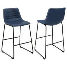 CoasterEveryday 107208 Zuni - Faux Leather Upholstered Counter Chair (Set of 2) - Blue