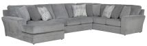 Jackson 2477/30/72/75-28 Jackson 2477/30/72/75-28 Glacier - 3 Piece Sectional With LSF Chaise, Comfort Coil Seating And 9 Included Accent Pillows - Shark