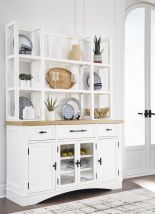 Signature Design by Ashley® D844D3 Ashbryn - White / Natural - Dining Server And Hutch