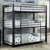 Furniture of America CM-BK917T-BED Olga - Twin Triple Decker Bed - Sand Black