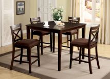 Furniture of America CM3400PT-5PK Weston - 5 Piece Counter Height Table Set - Espresso