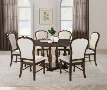 Coaster Fine Furniture 109400-S7 Landon - 7 Piece Round Dining Table Set - Rich Brown