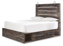 Ashley Furniture B211B13 Ashley Furniture B211B13 Drystan - Queen Panel Bed With 4 Side Drawers - Brown / Beige