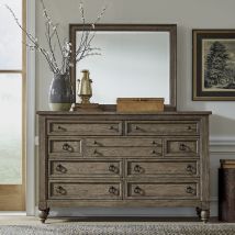 Liberty Furniture 615-BR-DM Liberty Furniture 615-BR-DM Americana Farmhouse - Dresser & Mirror - Dusty Taupe