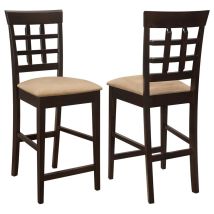 CoasterEveryday 100209 Gabriel - Lattice Back Counter Chair (Set of 2) - Cappuccino