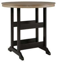 Ashley Furniture P211-613 Fairen Trail - Round Bar Table w/Umb OPT - Black / Driftwood