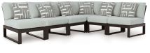 Ashley Furniture P490P1 Ashley Furniture P490P1 Beachloft - 6-Piece Outdoor Sectional - Black / Gray
