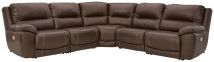 Signature Design by Ashley® U71604S8 Dunleith - Chocolate - 5-Piece Power Reclining Sectional