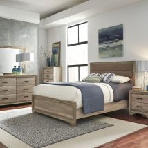 Liberty Furniture 439-BR-CKUBDMCN Sun Valley - 5 Piece Bedroom Set (California King Uphosltered Bed, Dresser & Mirror, Chest, Nightstand) - Light Brown