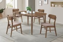 Coaster Fine Furniture 108461-S5 Dortch - 5 Piece Oval Solid Wood Dining Set - Walnut