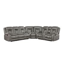 New Classic 20-2505G-3NPW New Classic 20-2505G-3NPW Morello - 3 Piece Manual Sofa/Loveseat/Wedge - Gray