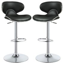 CoasterEveryday 120359 Edenton - Upholstered Adjustable Bar Stool (Set of 2) - Black