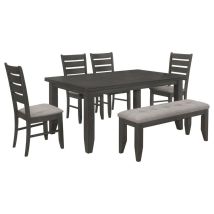 CoasterEveryday 102721GRY-S6 Dalila - 6 Piece Rectangular Dining Table Set - Dark Gray