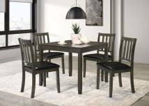 Coaster Fine Furniture 150410 Parkwood - 5 Piece Square Dining Table Set - Charcoal