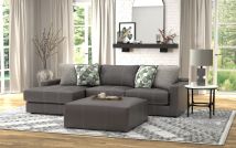 Jackson 5045/73/75/28-28 Jackson 5045/73/75/28-28 Minori - Italian Leather 2 Piece Sofa / Chaise With LSF Chaise And Cocktail Ottoman - Steel