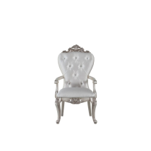 ACME 67443 Gorsedd - Chair (Set of 2) - Cream Fabric & Antique White