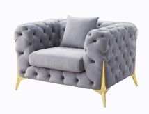 ACME LV01408 Jelanea - Chair - Gray Velvet & Gold Finish
