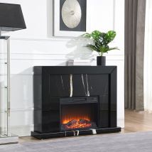 ACME AC03869 Drisana - Fireplace - Black Mirrored Finish