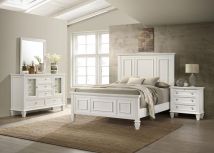 CoasterEssence 201301KWN-S4 Sandy Beach - 4 Piece California King Bedroom Set - White