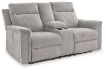 Signature Design by Ashley® 3320196 Barnsana - Ash - Dbl Power Reclining Loveseat With Console