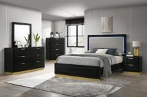 Coaster Fine Furniture 224781KE-S5 Caraway - 5 Piece Eastern King Bedroom Set - Black