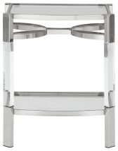 Ashley Furniture A4000334 Chaseton - Accent Table - Clear / Silver Finish