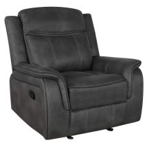 CoasterEveryday 603506 Lawrence - Upholstered Padded Arm Glider Recliner - Charcoal