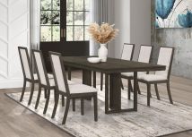 Coaster Fine Furniture 107961-S7 Kelly - 7 Piece Rectangular Dining Table Set - Dark Gray
