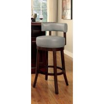 Furniture of America CM-BR6251GY-24-2PK Shirley - 25" Bar Stool (Set of 2) - Dark Oak / Gray