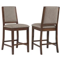 CoasterEveryday 108889 Patterson - Upholstered Counter Chair (Set of 2) - Mango Oak