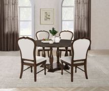 Coaster Fine Furniture 109400-S5 Landon - 5 Piece Round Dining Table Set - Rich Brown