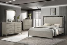 New Classic 00-B1248-34C New Classic 00-B1248-34C Lennox - 5/0 Queen 4 Piece Bedroom Set (Bed, Dresser, Mirror, Chest) - Gray / Silver