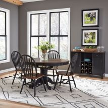 Liberty Furniture 186B-CD-5GTS Liberty Furniture 186B-CD-5GTS Carolina Crossing - 5 Piece Gathering Table Set - Black / Antique Honey