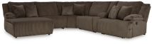 Ashley Furniture 92705S2 Ashley Furniture 92705S2 Top Tier - 6-Piece Reclining Sectional With Laf Press Back Chaise - Chocolate
