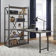 Liberty Furniture 686-HO-DSK Tanners Creek - 2 Piece Home Office Set (Desk And Bookcase) - Graystone