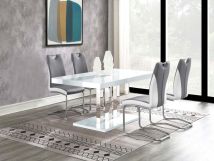 CoasterEssence 193811-S5 Brooklyn - 5 Piece Rectangular Dining Set - White High Gloss