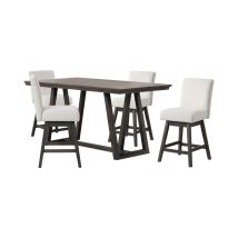 New Classic 45-4125S-DW4C New Classic 45-4125S-DW4C High Line - Counter Table & 4 Swivel Counter Chairs - White