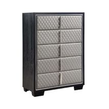 ACME BD01431 Nicola - Chest - Silver PU & Black Finish