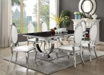 CoasterElevations 107871-S7 Antoine - 7 Piece Rectangular Glass Top Dining Set - Chrome
