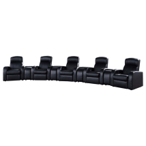 CoasterEssence 600001-S5A Cyrus - 9 Piece Upholstered Home Theater Seating - Black