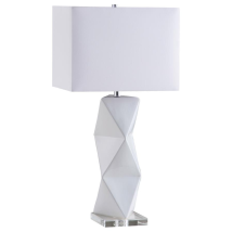 CoasterEssence 902937 Camie - Rectangular Shade Geometric Table Lamp - White