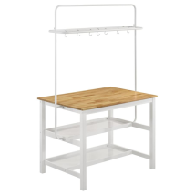 Coaster Fine Furniture 122246 Edgeworth - Kitchen Island Counter Table With Pot Rack - White